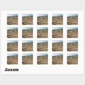 Landschaft 3 quadratischer aufkleber (Blatt)