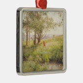 Landschaft 3 silbernes ornament (Rechts)