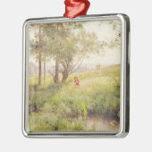 Landschaft 3 silbernes ornament (Links)