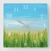 Landschaft 465 quadratische wanduhr (Vorderseite)
