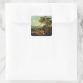 Landschaft 4 quadratischer aufkleber (Tasche)