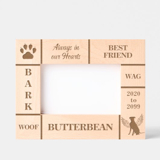 Landschaft 6x4 Gedenkstätte Angel Dog Jahr Geätzte Rahmen (Vorderseite)