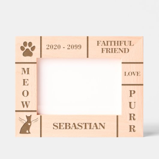 Landschaft 7x5 Gedenkstätte Angel Katze Jahr Geätzte Rahmen (Vorderseite)