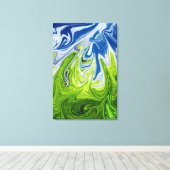 Landschaft Abstrakte Kunst | Beste moderne Kunst Leinwanddruck (Insitu (Holzboden))