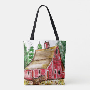 Landschaft Alte rote Scheune Tasche