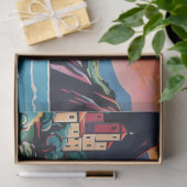 Landschaft Altstadt, Berge, Meer Seidenpapier (Geschenk)