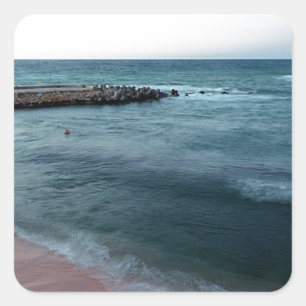 Landschaft am Meer Quadratischer Aufkleber