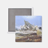 Landschaft am Nordpol (von Caspar David Friedrich) Magnet (Vorderseite/Rückseite)