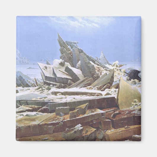 Landschaft am Nordpol (von Caspar David Friedrich) Magnet (Vorne)