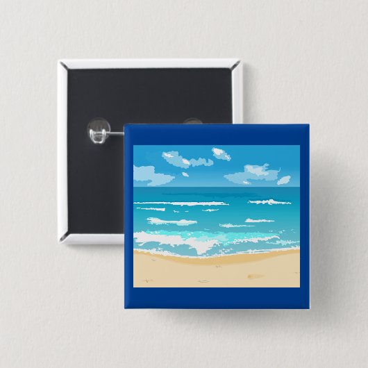 Landschaft am tropischen Meer Button (Vorne & Hinten)