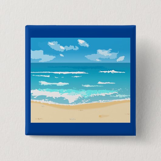 Landschaft am tropischen Meer Button (Vorderseite)