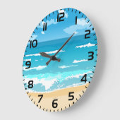 Landschaft am tropischen Meer Große Wanduhr (Winkel)