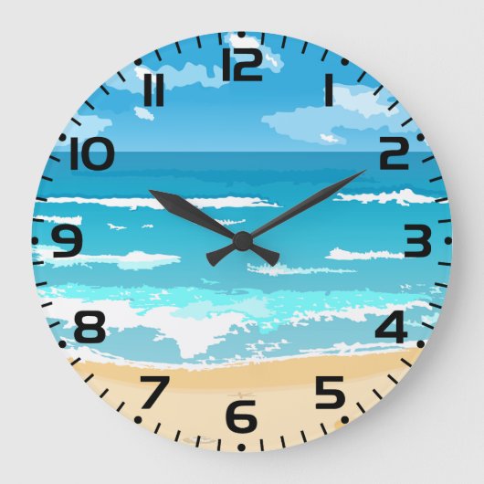 Landschaft am tropischen Meer Große Wanduhr (Vorderseite)