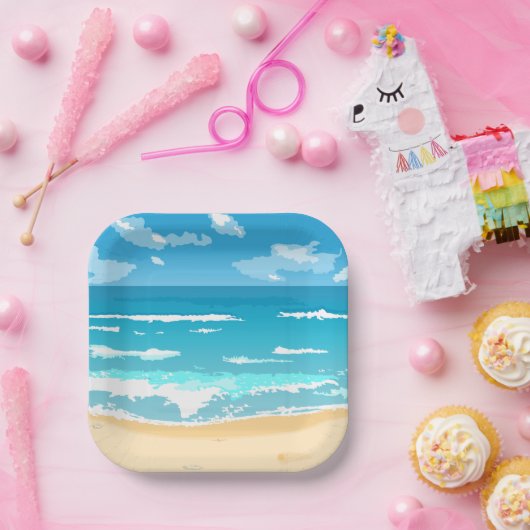 Landschaft am tropischen Meer Pappteller (Party)