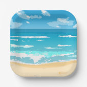 Landschaft am tropischen Meer Pappteller (Vorderseite)