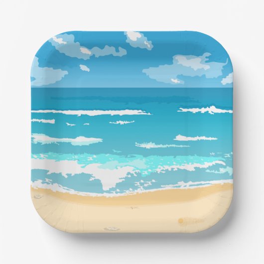 Landschaft am tropischen Meer Pappteller (Vorderseite)