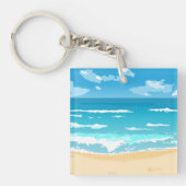 Landschaft am tropischen Meer Schlüsselanhänger (Vorderseite)