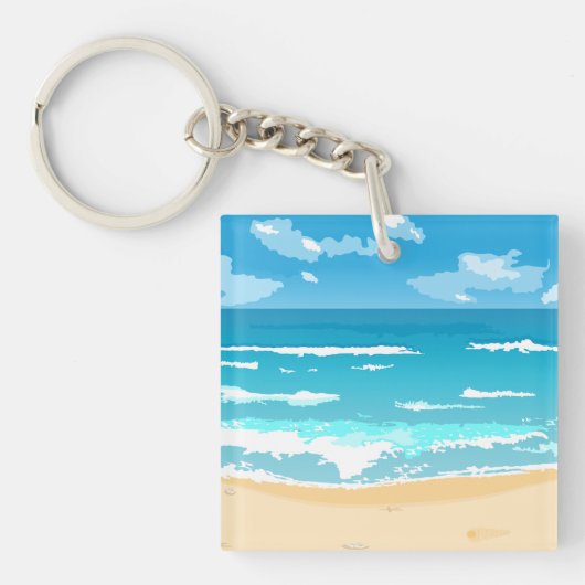 Landschaft am tropischen Meer Schlüsselanhänger (Vorderseite)