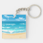 Landschaft am tropischen Meer Schlüsselanhänger (Rückseite)