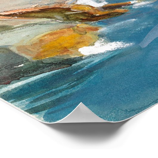 Landschaft an der Küste von Neapel, M. Enckell Poster (Ecke)