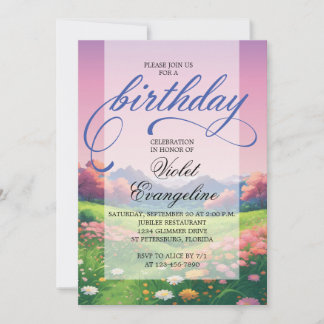 Landschaft Anime Birthday Einladung