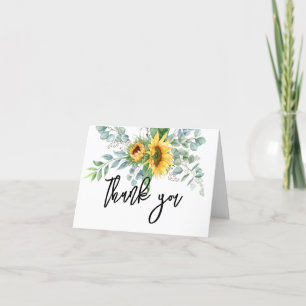 Landschaft Aquarell Sonnenblume Eukalyptus Grünpfl Dankeskarte