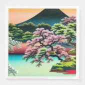 Landschaft Asiatische Kirschblüten Serviette (Vorderseite)