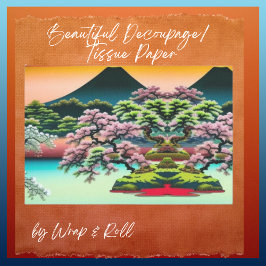 Landschaft Asiatische Landschaft Kirschblüten Bäum Seidenpapier