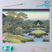 Landschaft Asiatische Wasserszene mit Bäumen Decou Seidenpapier (Basteln)