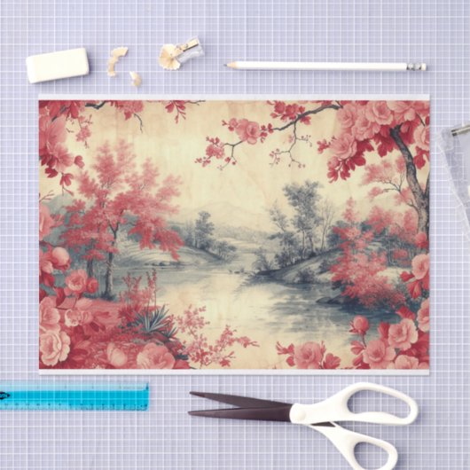 Landschaft auf abgenutztem Papier (Handwerk)