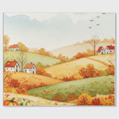 Landschaft auf dem Lande Geschenkpapier (Flach)