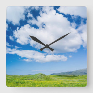 Landschaft auf der Insel Süd-Uist 2 Quadratische Wanduhr