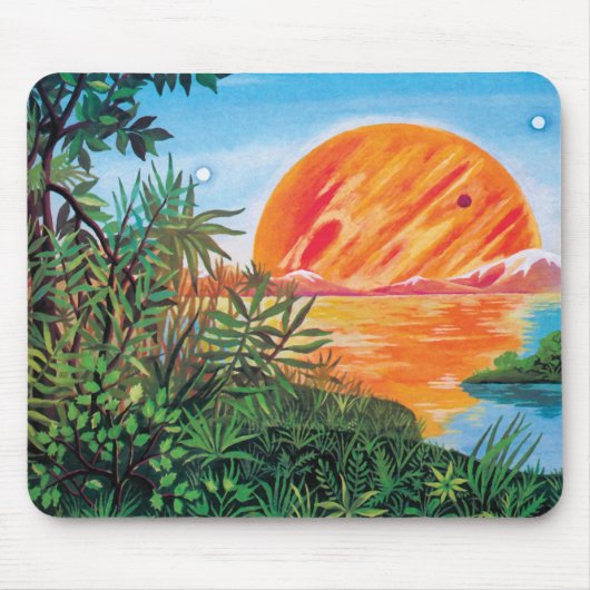 Landschaft auf Europa - Sci Fi Jupiter Moon Malere Mousepad (Vorne)