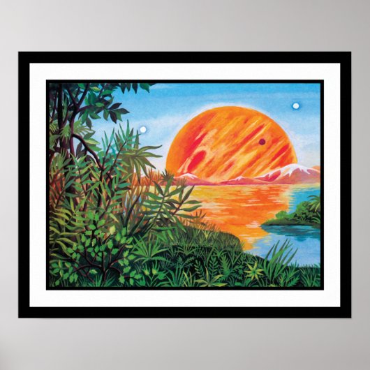Landschaft auf Europa - Sci Fi Jupiter Moon Malere Poster (Vorne)