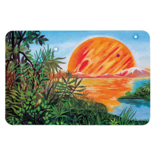 Landschaft auf Europa - Sci-Fi-Jupitermond-Gemälde Magnet