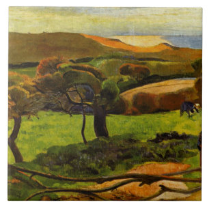 Landschaft aus der Bretagne von Paul Gauguin Fliese