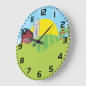 Landschaft Bauernhof Rotes Scheune Silo Apfelbäume Große Wanduhr (Winkel)