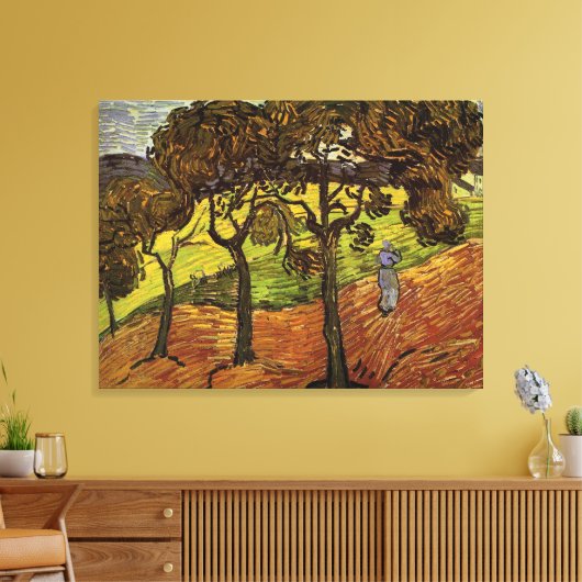 Landschaft, Bäume und Figuren von Vincent van Gogh Leinwanddruck (Insitu (Wohnzimmer))