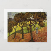 Landschaft, Bäume und Figuren von Vincent van Gogh Postkarte (Vorne/Hinten)