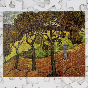 Landschaft, Bäume und Figuren von Vincent van Gogh Puzzle