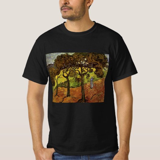 Landschaft, Bäume und Figuren von Vincent van Gogh T-Shirt (Vorderseite)