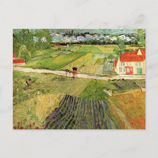 Landschaft, Beförderung und Zug durch Vincent van Postkarte (Vorderseite)
