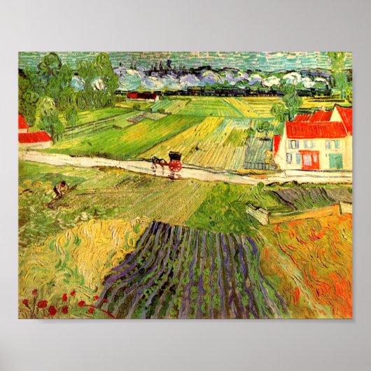 Landschaft, Beförderung und Zug Van Gogh Kunstkuns Poster (Vorne)