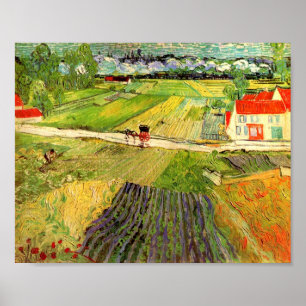 Landschaft, Beförderung und Zug Van Gogh Kunstkuns Poster