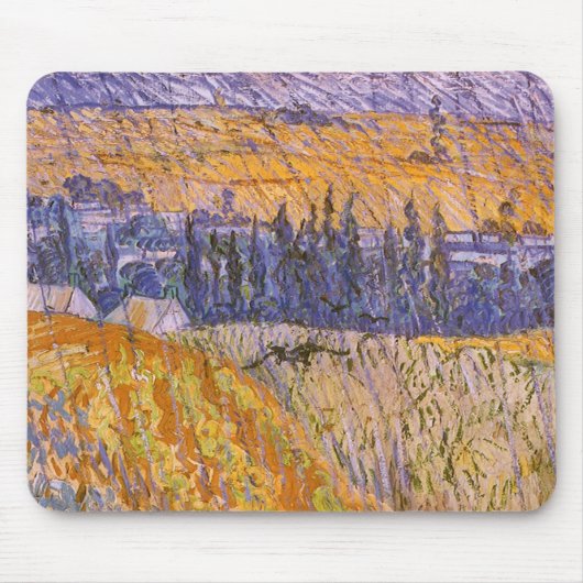 Landschaft bei Auvers im Regen, Vincent van Gogh Mousepad (Vorne)