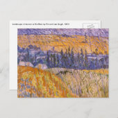 Landschaft bei Auvers im Regen, Vincent van Gogh Postkarte (Vorne/Hinten)