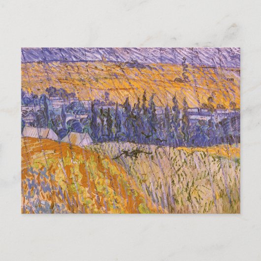 Landschaft bei Auvers im Regen, Vincent van Gogh Postkarte (Vorderseite)