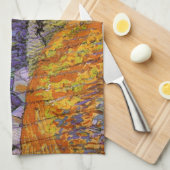 Landschaft bei Auvers in Rain von Vincent van Gogh Geschirrtuch (Viertel Falte)