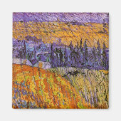 Landschaft bei Auvers in Rain von Vincent van Gogh Magnet (Vorne)