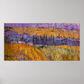 Landschaft bei Auvers in Rain von Vincent van Gogh Poster (Vorne)